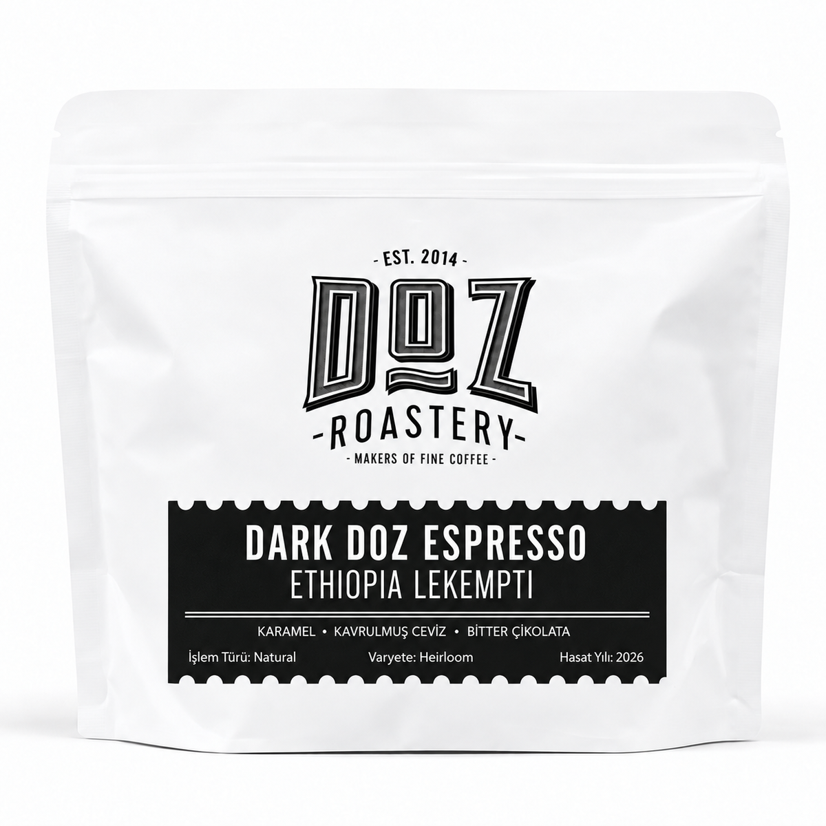 Dark Doz Espresso — Ethiopia Lekempti koyu kavrum espresso kahve paketi